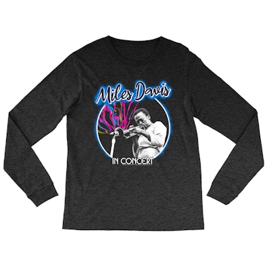 Miles Davis Heather Long Sleeve Shirt | Miles In Concert Colorful Design Miles Davis Shirt