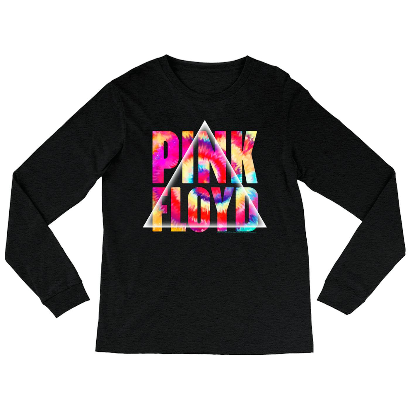 Pink Floyd Heather Long Sleeve Shirt | Tie Dye Prism Logo Pink Floyd Shirt (Merchbar Exclusive)