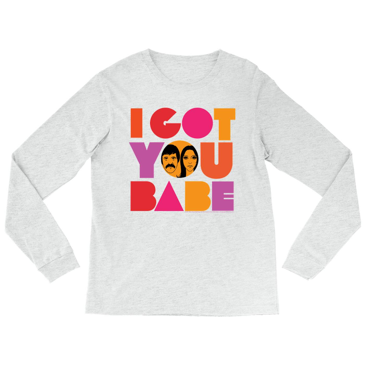 Sonny & Cher Heather Long Sleeve Shirt | I Got You Babe Bright Logo Image Sonny and Cher Shirt