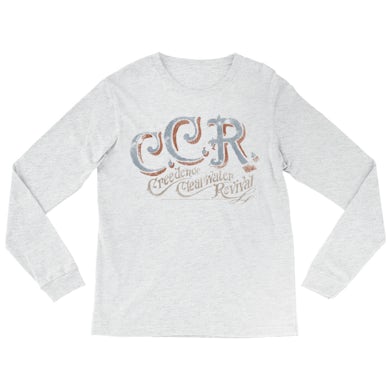 Creedence Clearwater Revival Heather Long Sleeve Shirt | C.C.R. Distressed Design Creedence Clearwater Revival Shirt