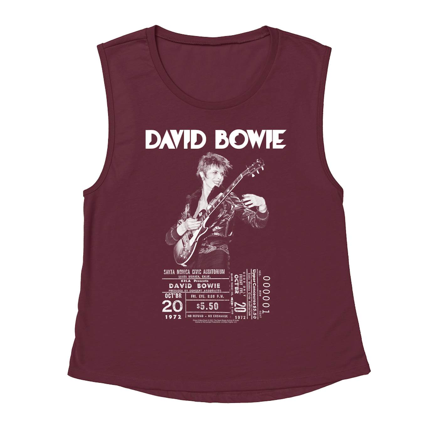 David Bowie Ladies' Muscle Tank Top | On Stage With Ticket At