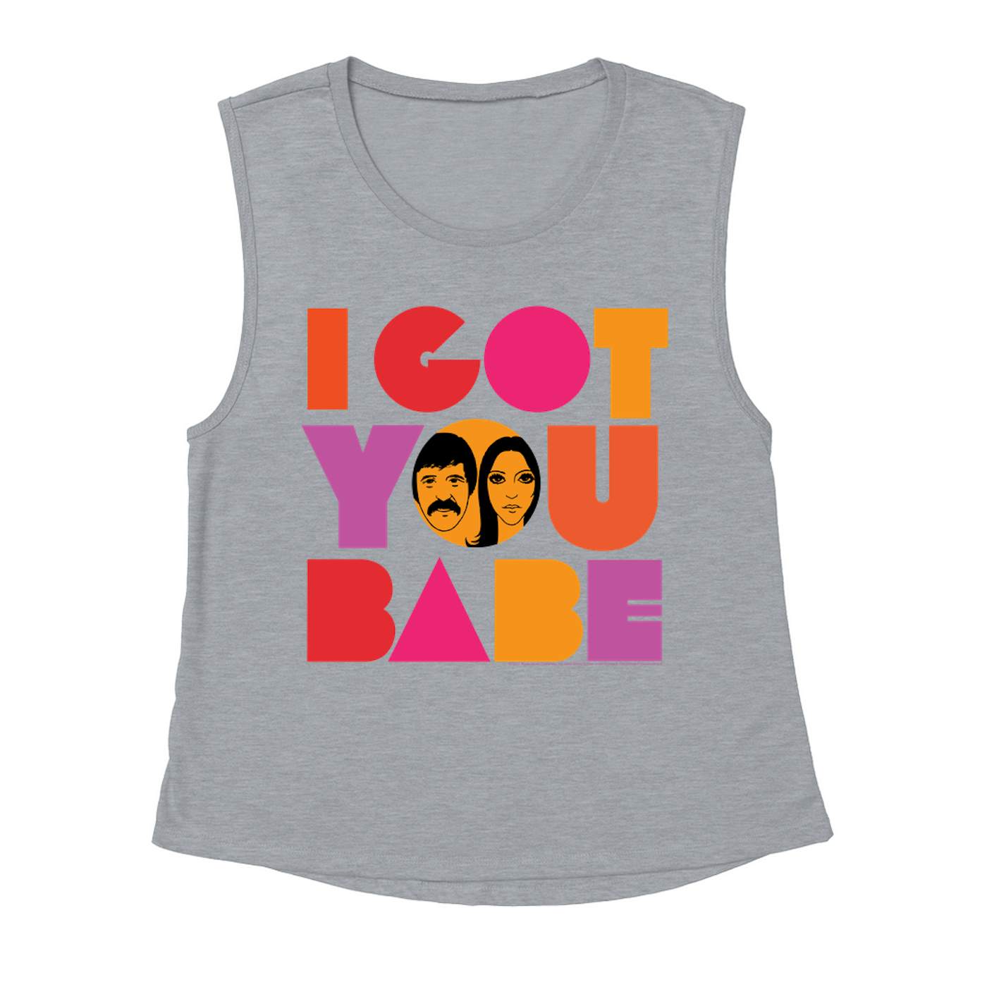 Sonny & Cher Ladies' Muscle Tank Top | I Got You Babe Bright Logo Image Sonny and Cher Shirt