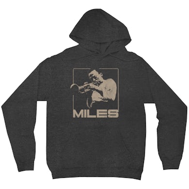 Miles Davis Hoodie | Miles Playing Trumpet Distressed Design Miles Davis Hoodie (Merchbar Exclusive)