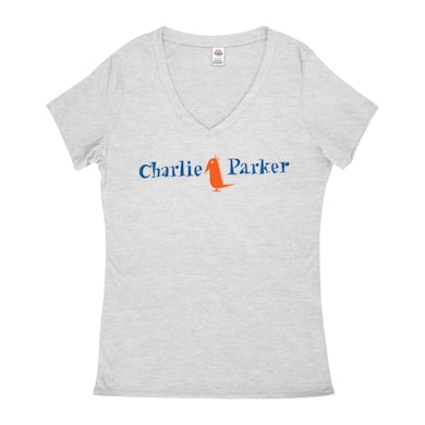 Charlie Parker Ladies' V-neck T-Shirt | Charlie Parker Bird Logo Charlie Parker Shirt
