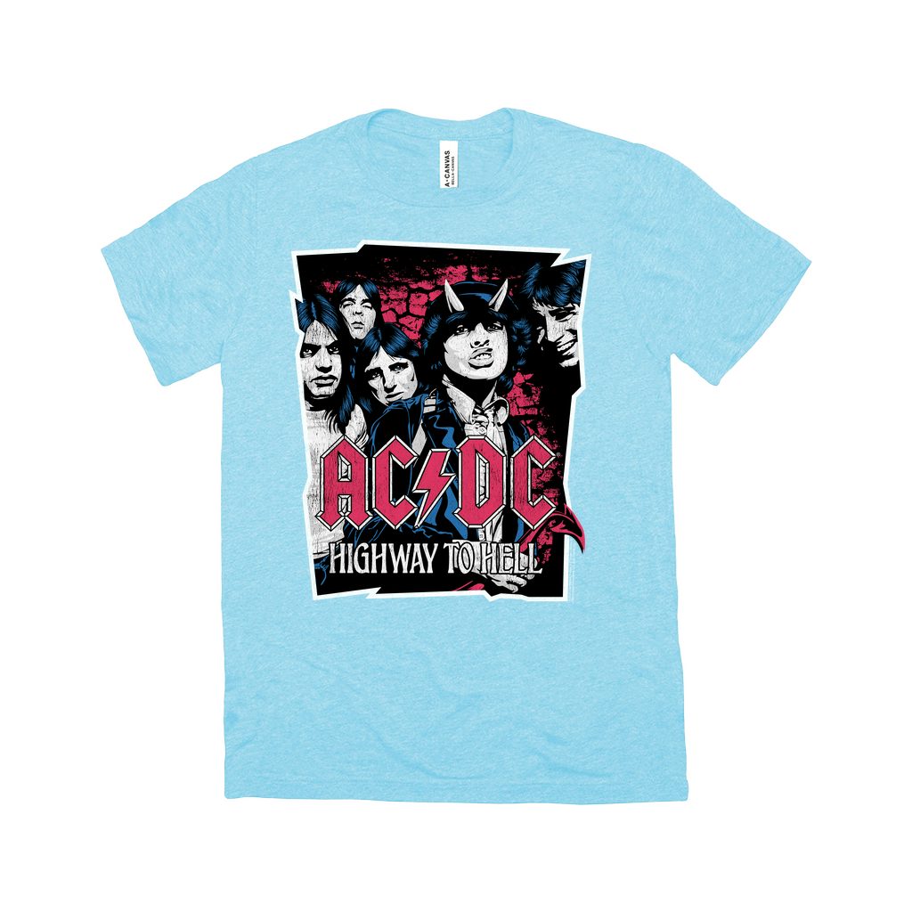 AC/DC Triblend T-Shirt | Highway To Hell Pink Design Distressed Shirt ...