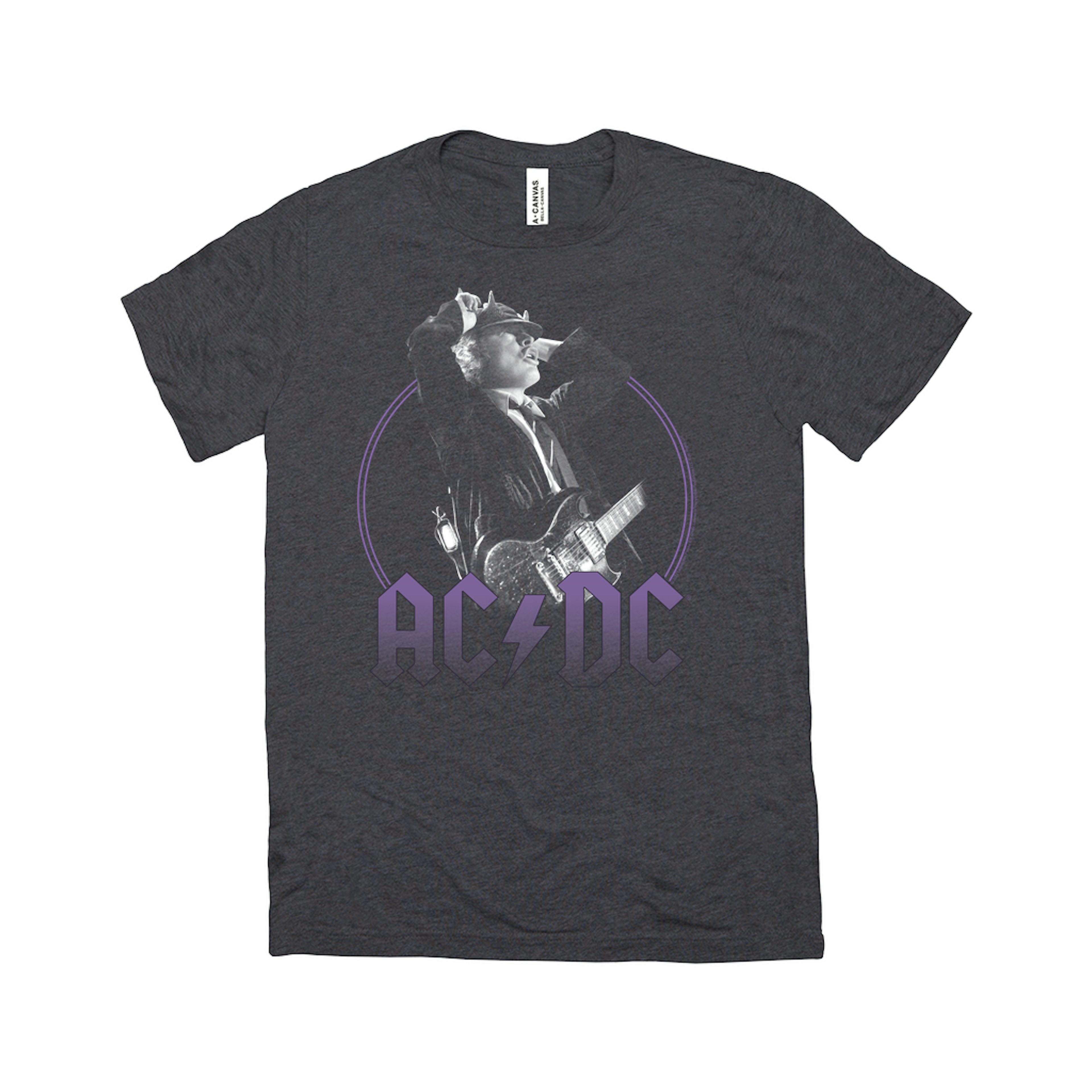AC/DC Triblend T-Shirt | Angus Young Horns Purple Design Shirt ...
