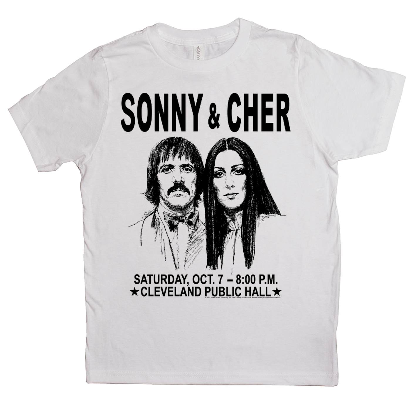 Sonny & Cher Kids T-Shirt | Cleaveland Hall Concert Poster Sonny and Cher Kids Shirt