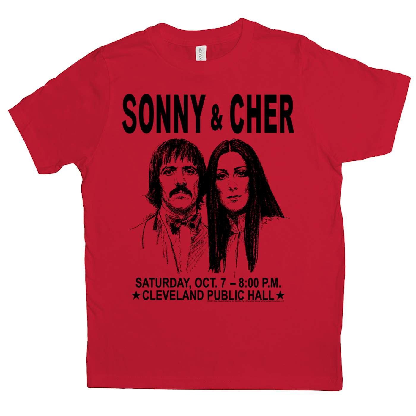 Sonny & Cher Kids T-Shirt | Cleaveland Hall Concert Poster Sonny and Cher Kids Shirt
