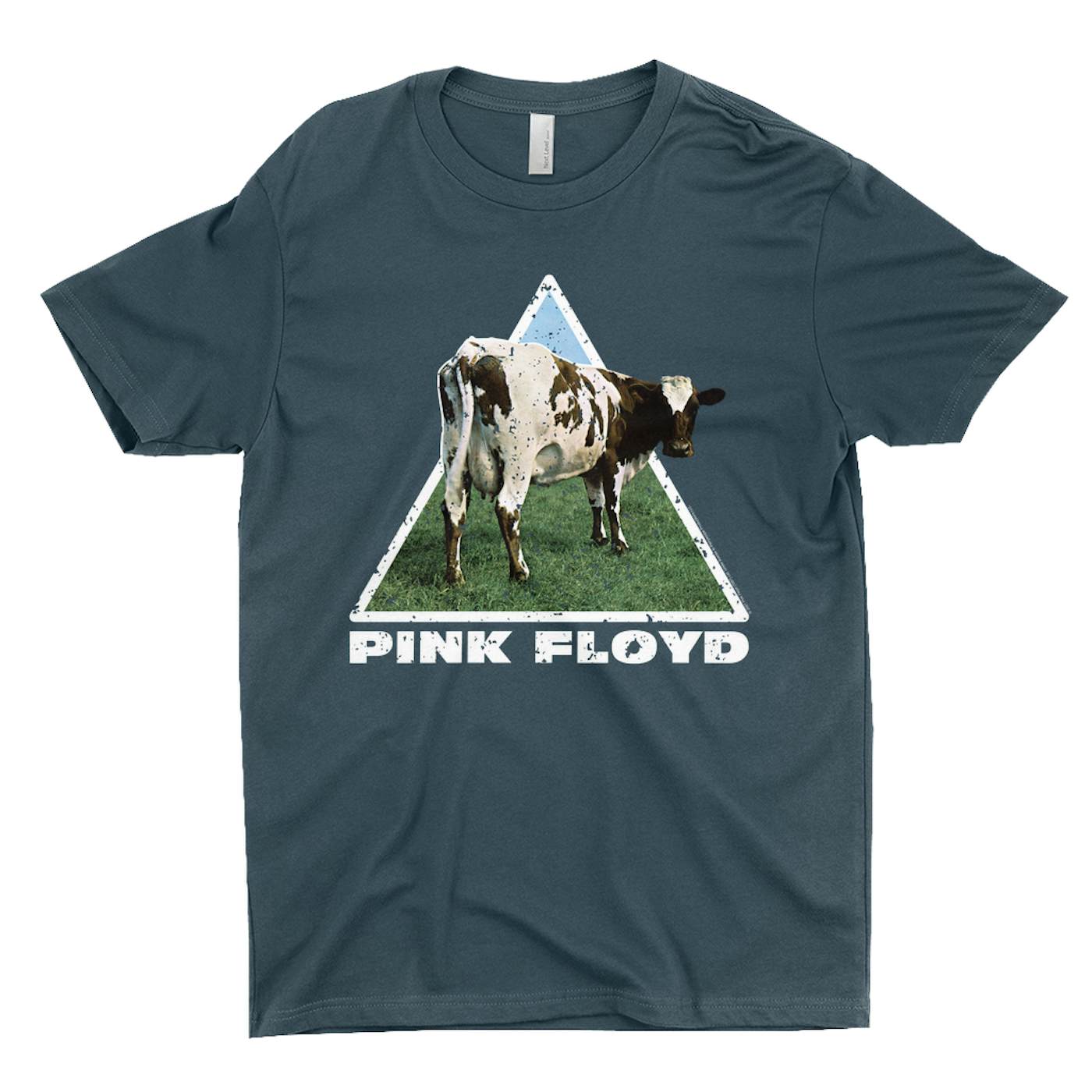 Pink Floyd T-Shirt | Atom Heart Mother Cow Prism Design Distressed