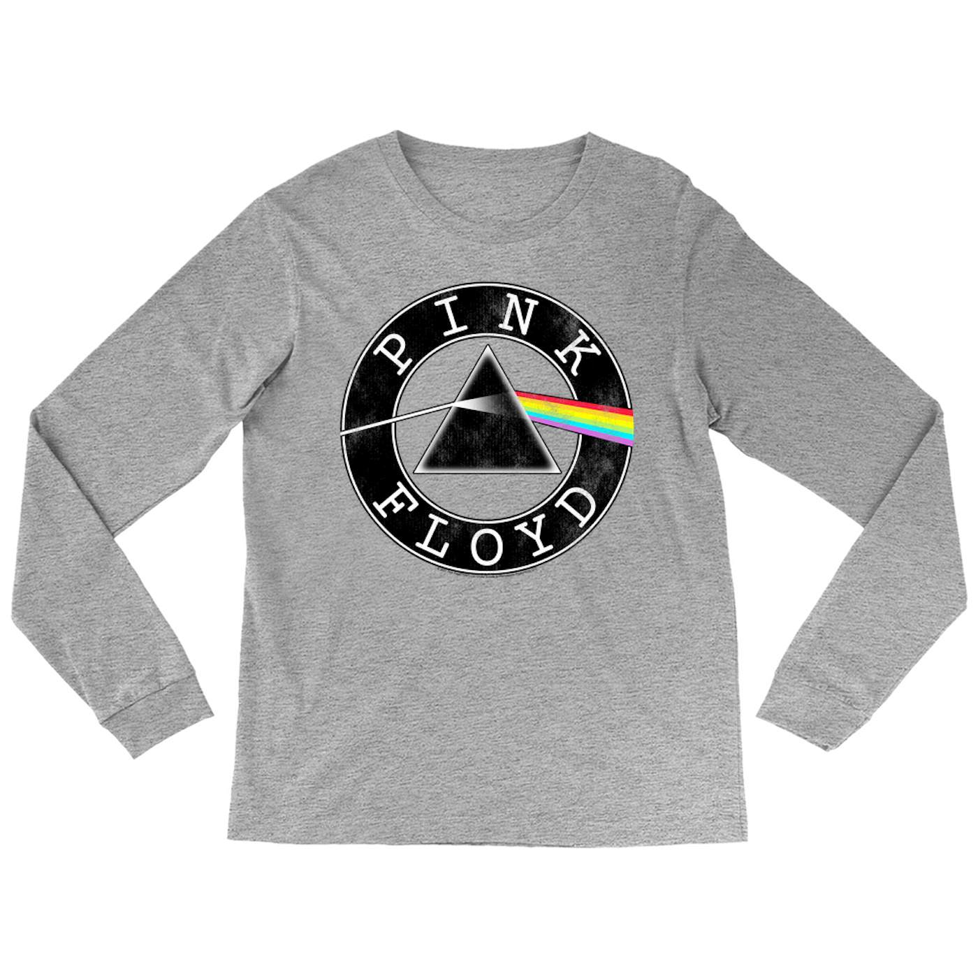 Pink Floyd Long Sleeve Shirt Shirt Pink Of Logo | The Moon Distressed Circle Side Floyd Dark