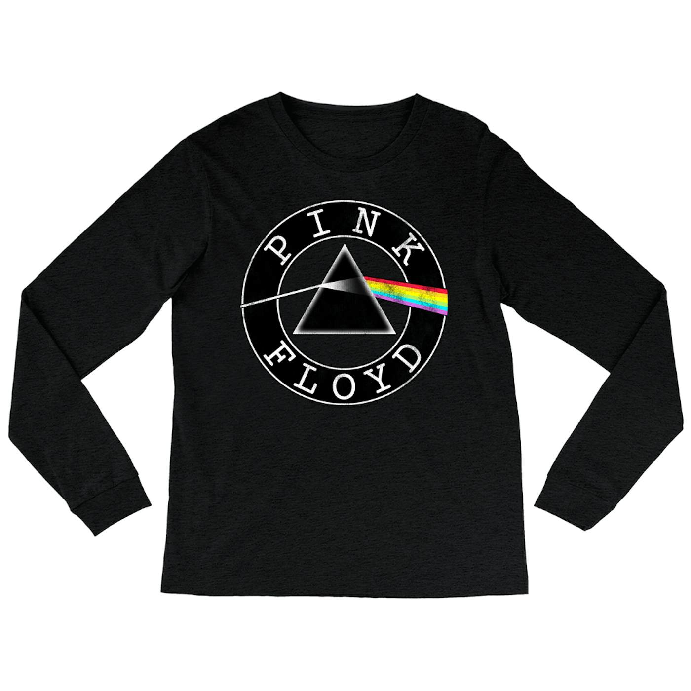 Shirt Floyd Long Shirt Pink Dark Side Logo Distressed Pink Moon Circle Of Floyd | Sleeve The