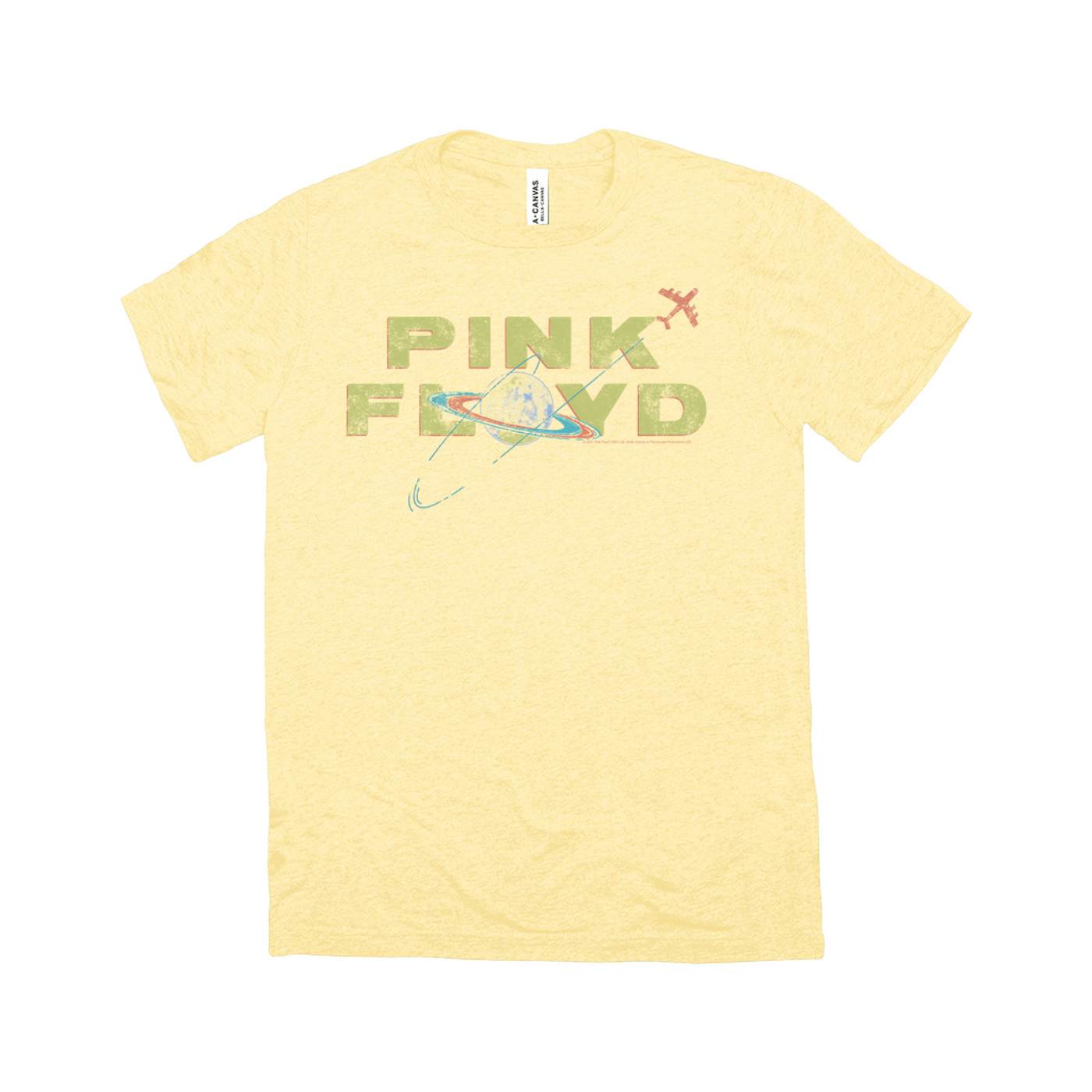 Pink Floyd Triblend T-Shirt | Vintage Orbit Logo Distressed Pink