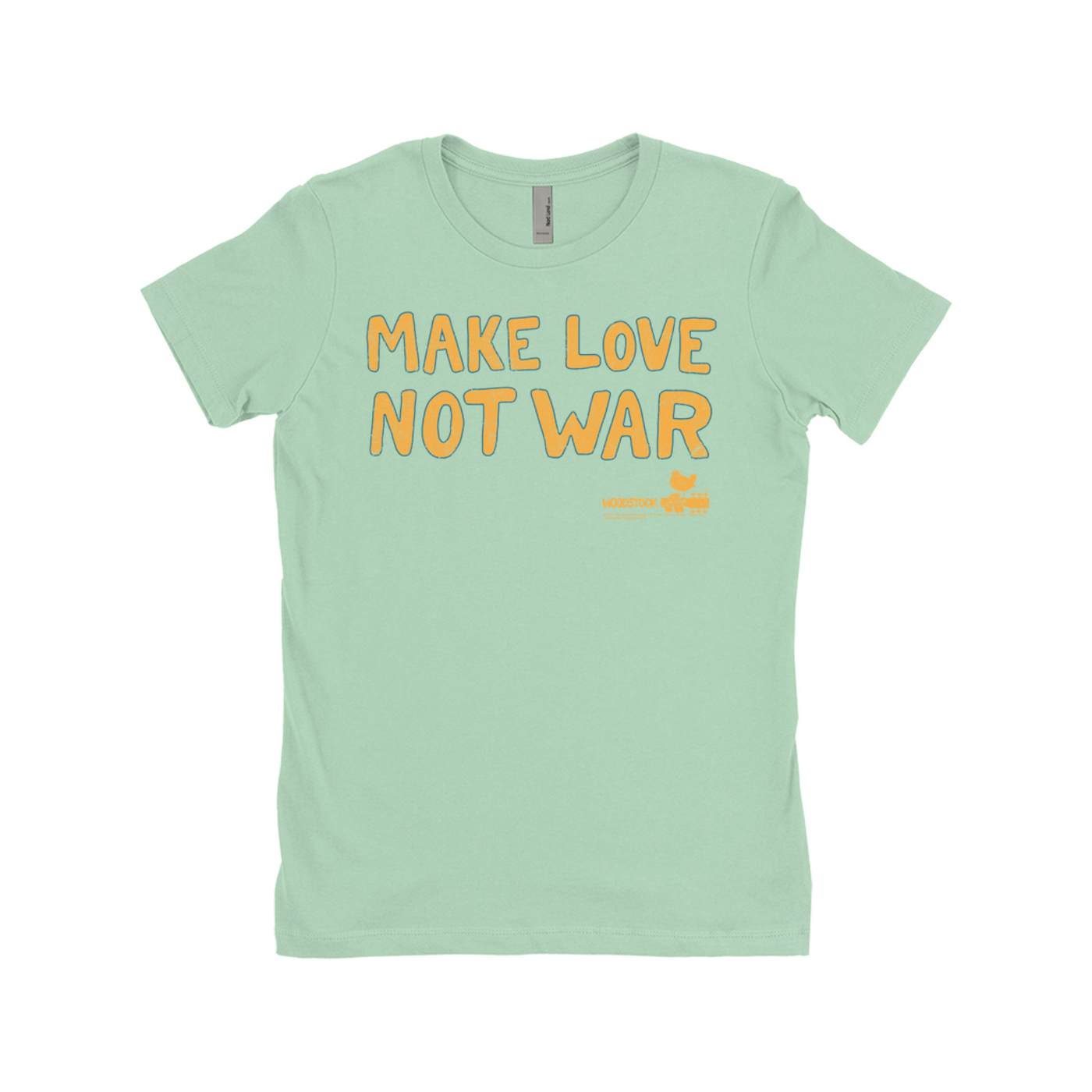 Woodstock Ladies' Boyfriend T-Shirt | Make Love Not War Distressed Woodstock Shirt (Merchbar Exclusive)
