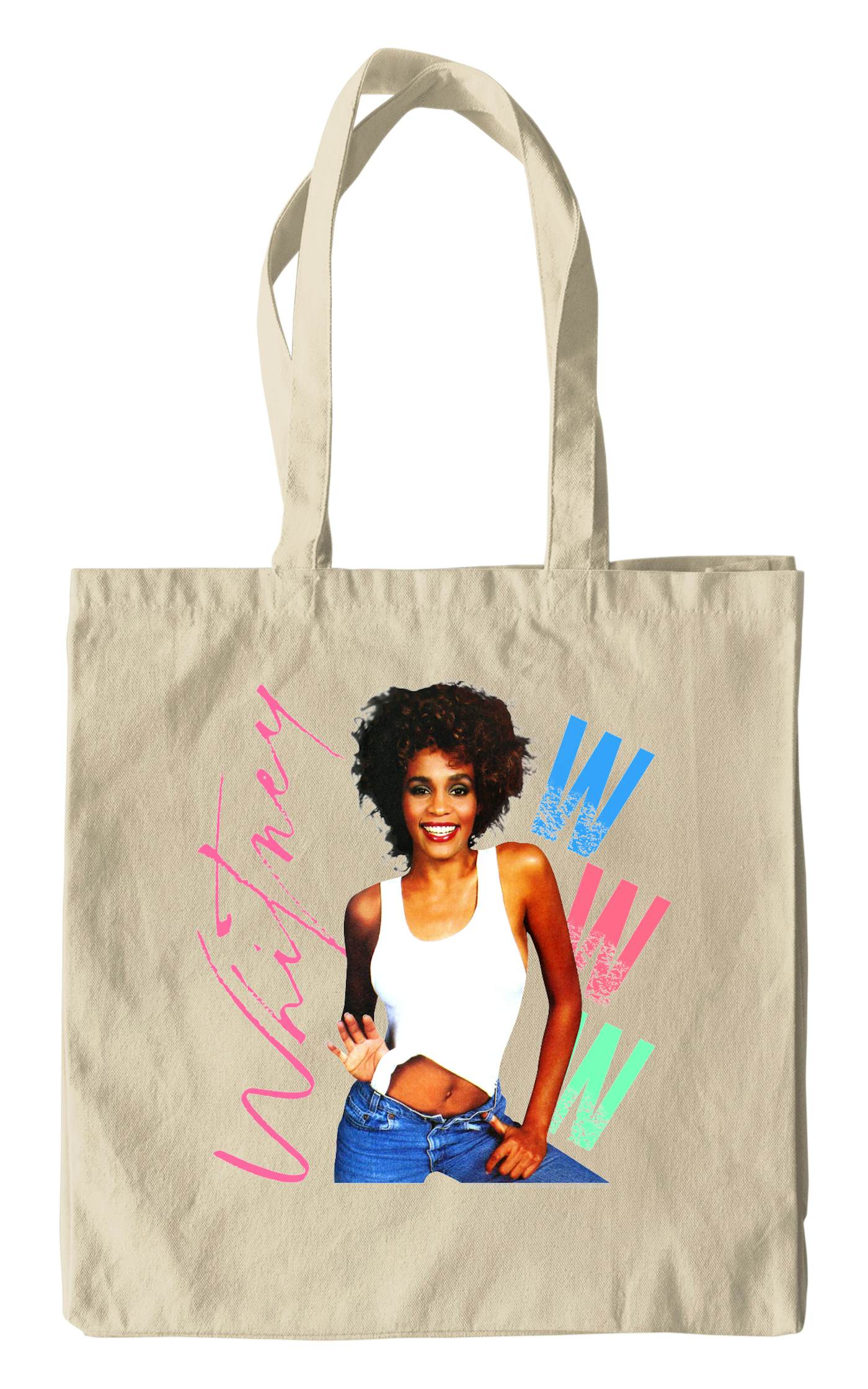 Whitney Houston Tote Bag  Whitney Pastel W Design Whitney Houston Bag
