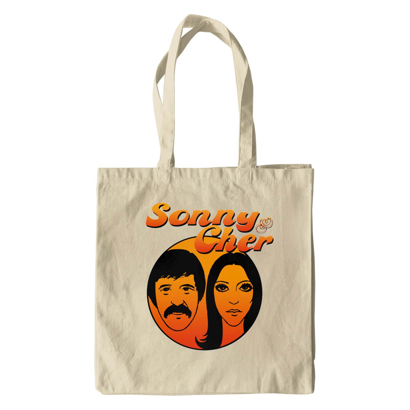 Sonny & Cher Canvas Tote Bag | Comedy Hour Illustration And Logo Ombre Sonny and Cher Bag (Merchbar Exclusive)