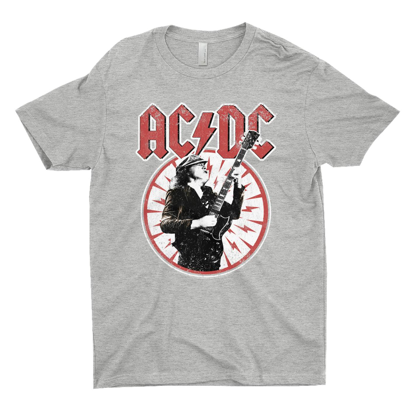 T-Shirt | Angus Young In Bolts Design Distressed Shirt (Merchbar