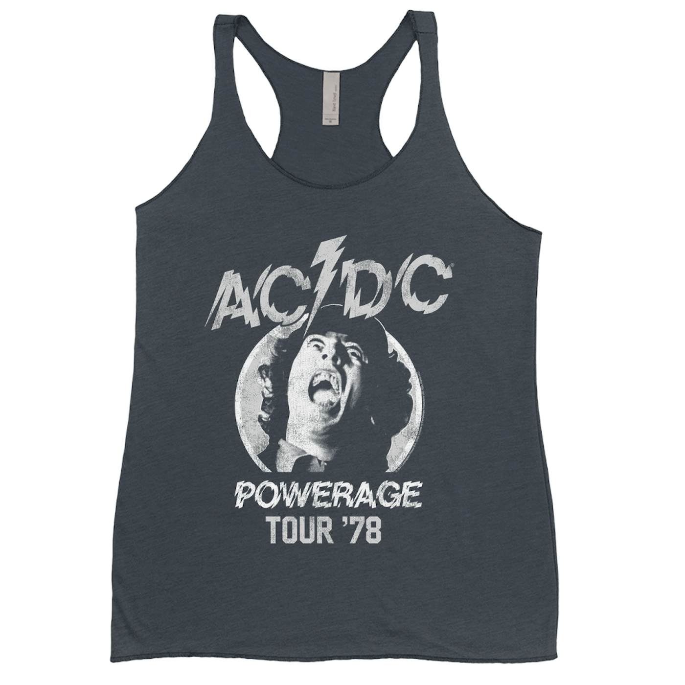 AC/DC Ladies' Tank Top | 1978 Powerage Tour Image Distressed Shirt ...