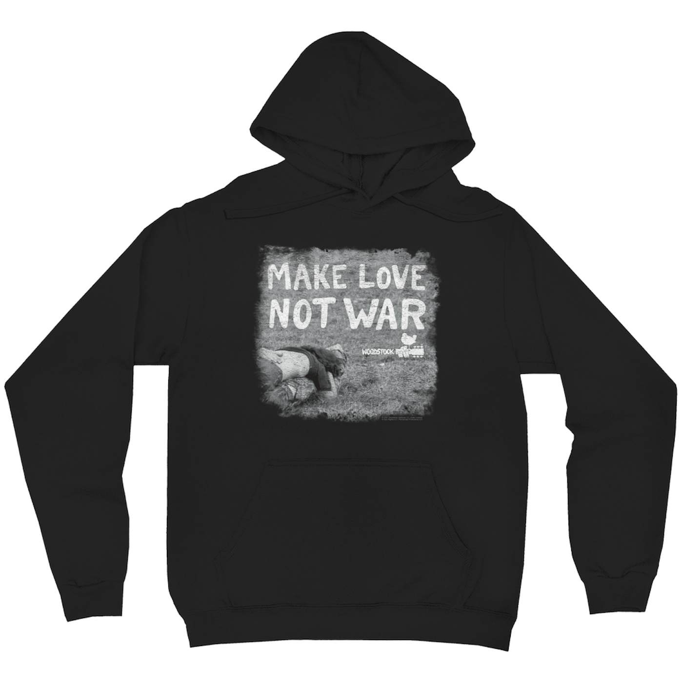 Woodstock Hoodie | Make Love Not War Famous Image Distressed Woodstock Hoodie