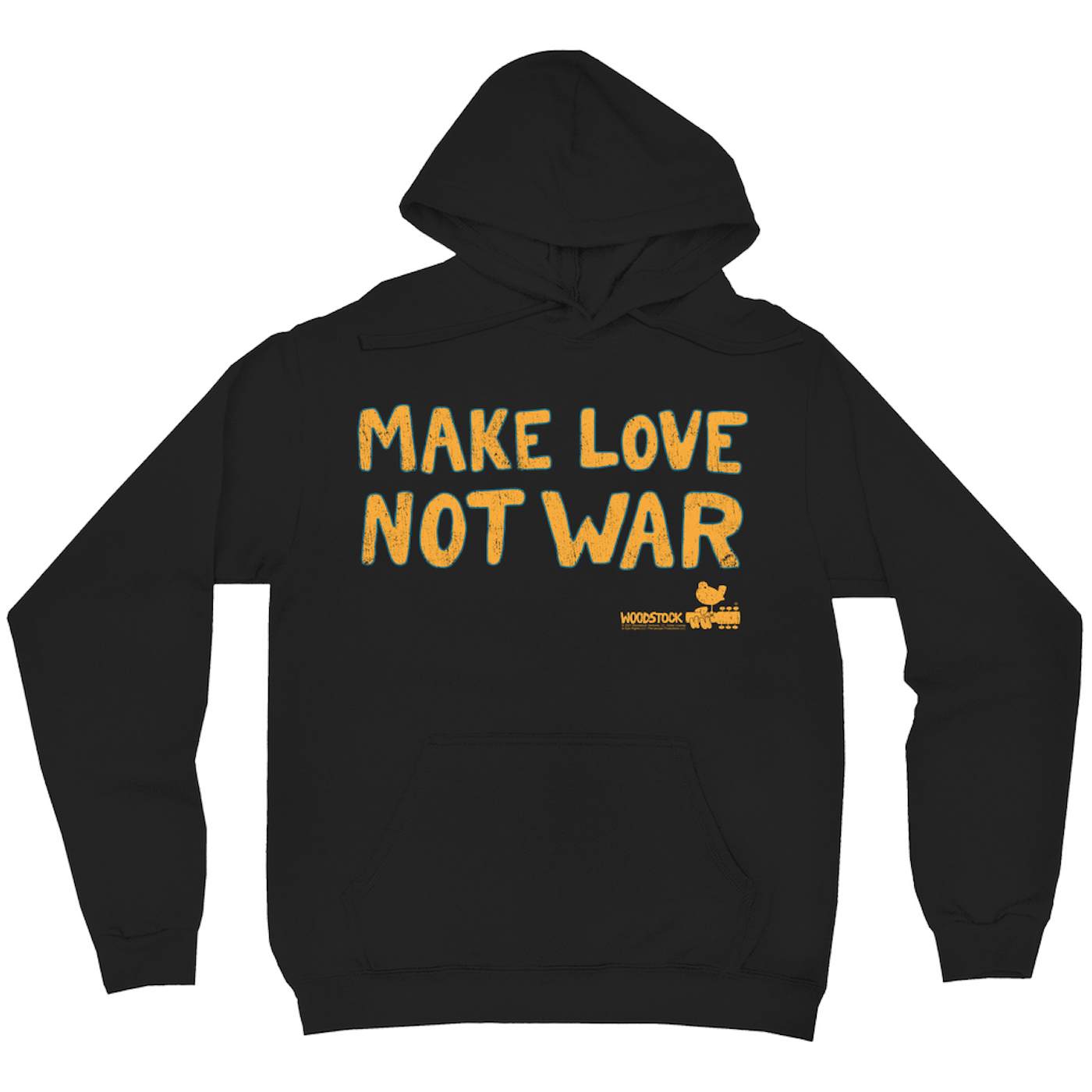 Woodstock Hoodie | Make Love Not War Distressed Woodstock Hoodie (Merchbar Exclusive)