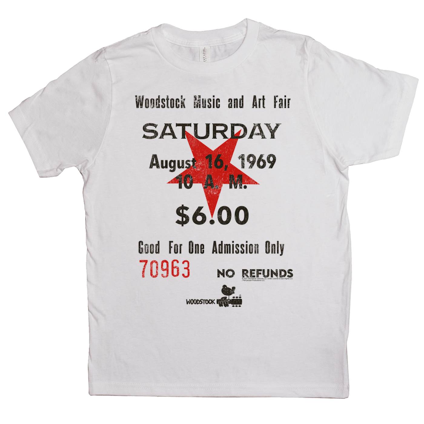 Woodstock Kids T-Shirt | Woodstock Music And Art Fair Ticket Stub Design Woodstock Kids Shirt