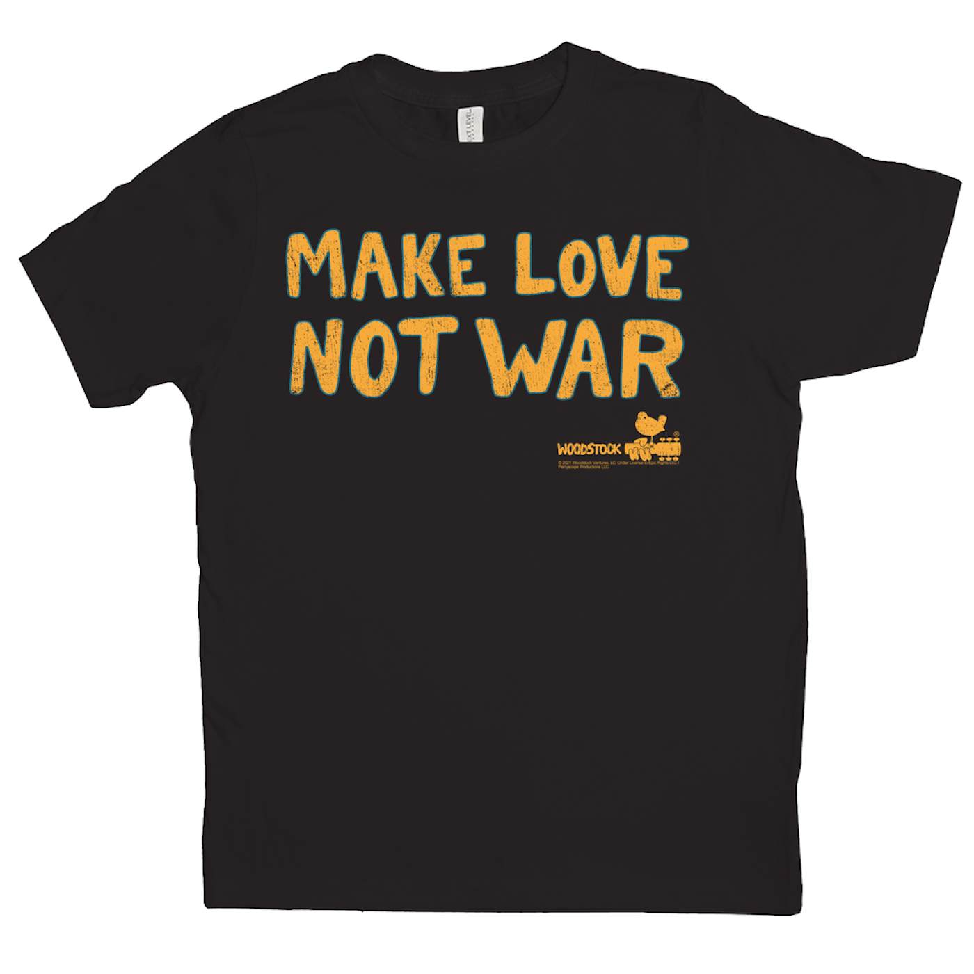Woodstock Kids T-Shirt | Make Love Not War Distressed Woodstock Kids Shirt (Merchbar Exclusive)
