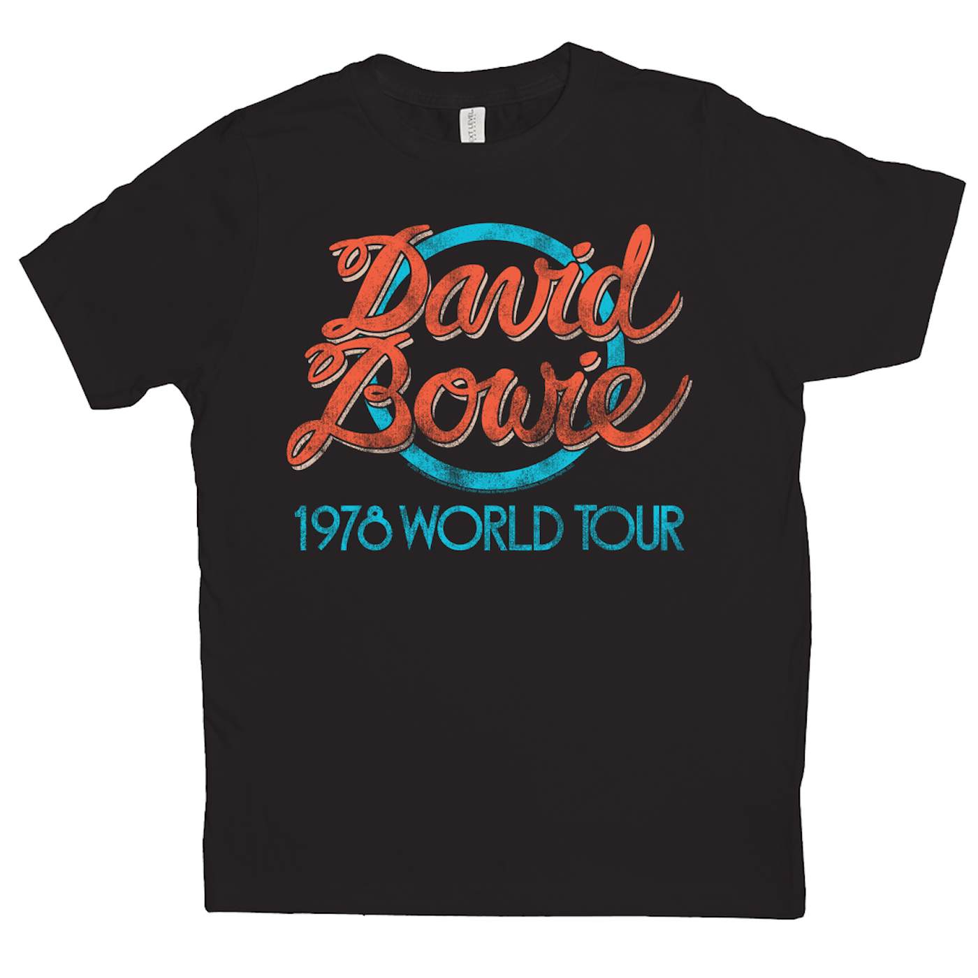 David Bowie Kids T-Shirt | Turquoise 1978 World Tour Distressed David Bowie Kids Shirt