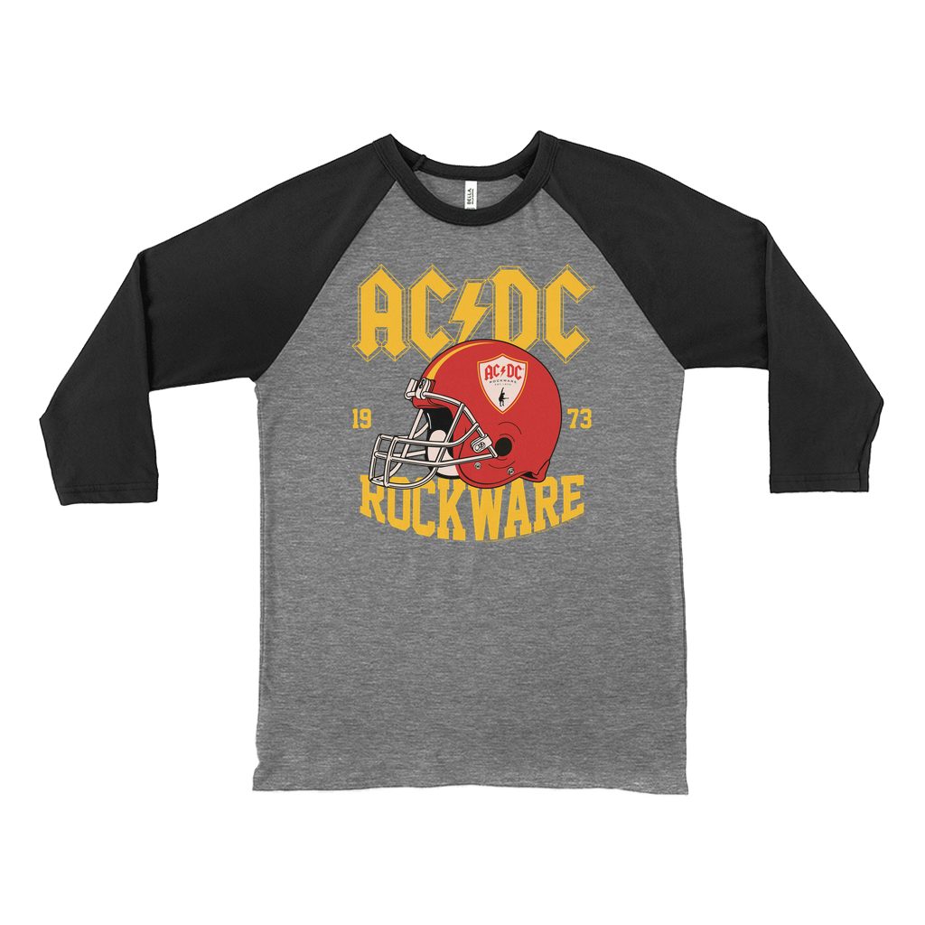 AC/DC 3/4 Sleeve Baseball Tee | Rockware 73 Football (Merchbar ...