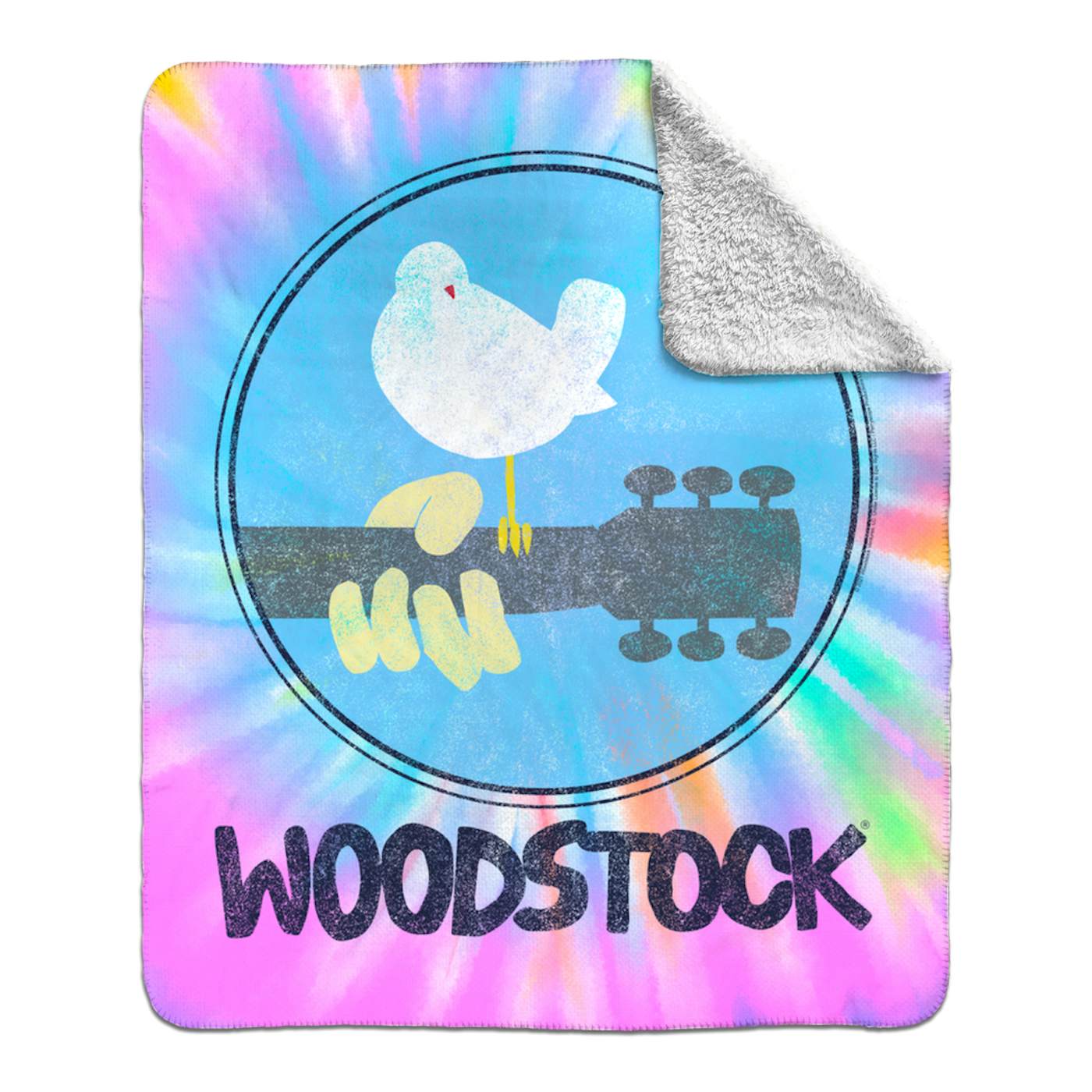 Woodstock Sherpa Blanket | Woodstock Bird And Guitar Woodstock Blanket (Merchbar Exclusive)