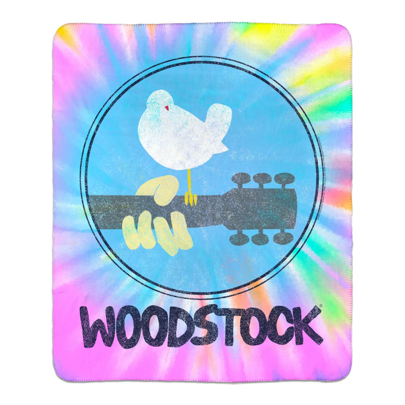 Woodstock Sherpa Blanket | Woodstock Bird And Guitar Woodstock Blanket (Merchbar Exclusive)