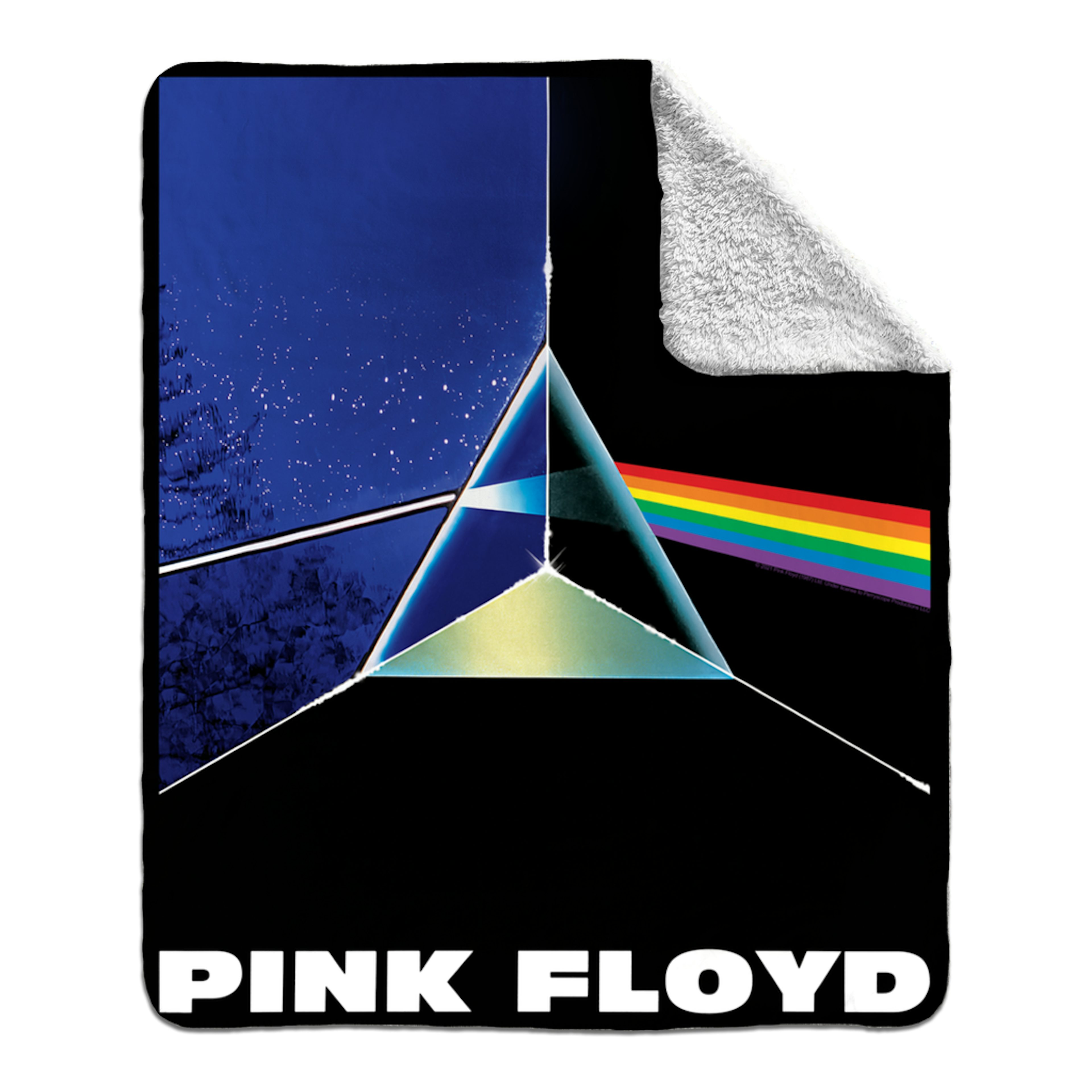 Pink Floyd Sherpa Blanket Triptych Prism Art Pink Floyd Blanket (Merchbar Exclusive)