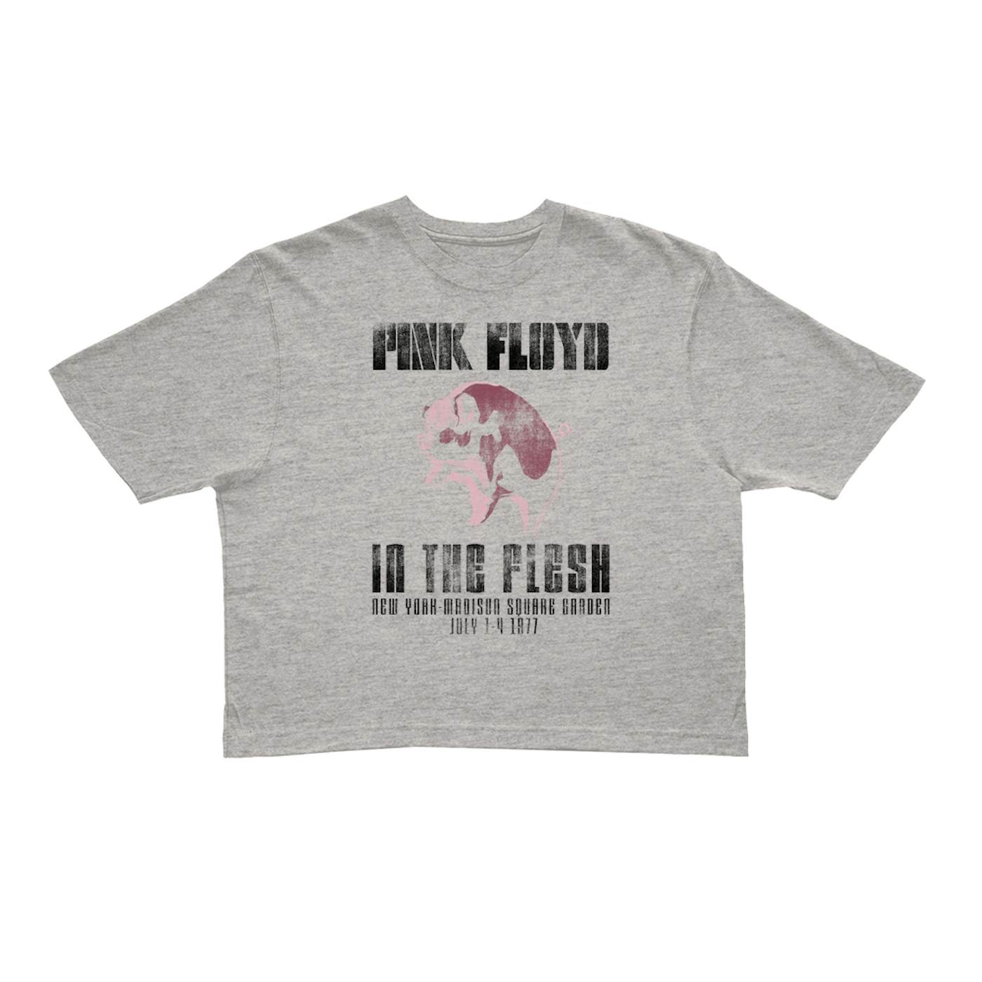 Pink Floyd Ladies' Crop Tee | In The Flesh 1977 NYC Madison Square Garden Concert Pink Floyd Crop T-shirt