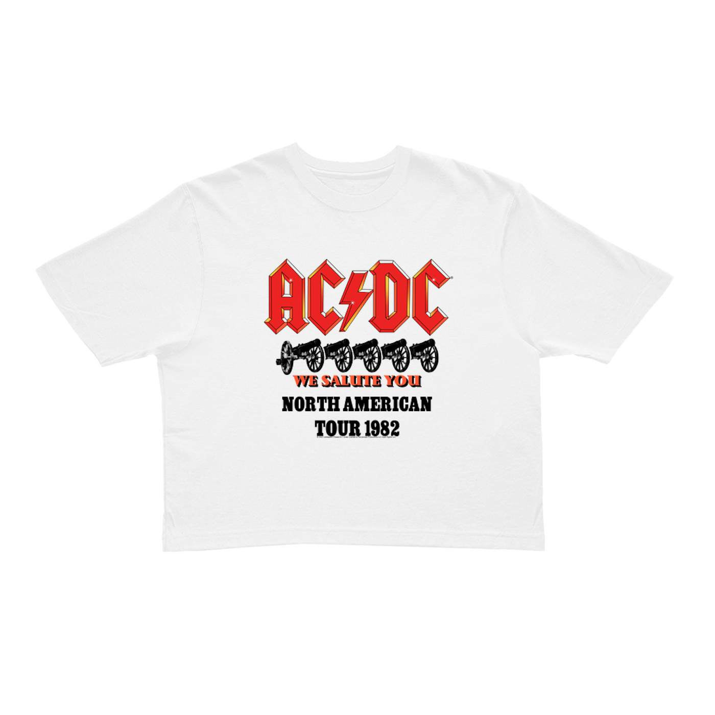 AC/DC Ladies' Crop Tee | We Salute You North American Tour 1982 ACDC Crop T-shirt