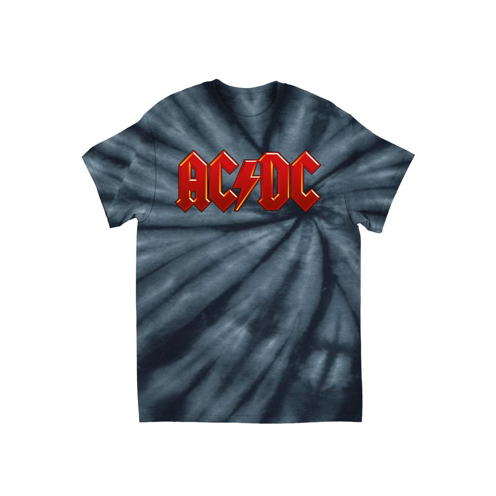 AC/DC Tie Dye T-Shirt | Classic Red and Yellow Logo (Merchbar Exclusive ...