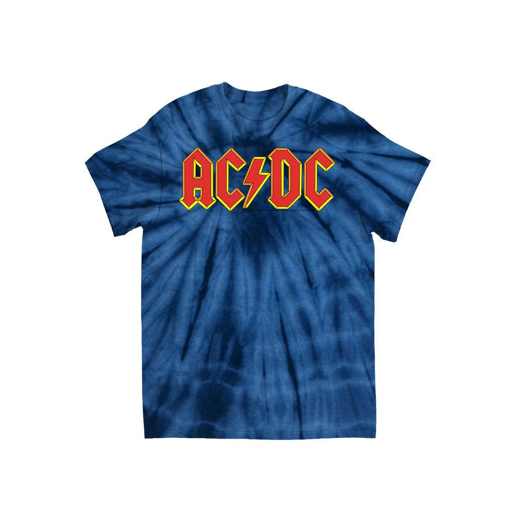AC/DC Tie Dye T-Shirt | Classic Red Yellow Logo (Merchbar Exclusive) Shirt