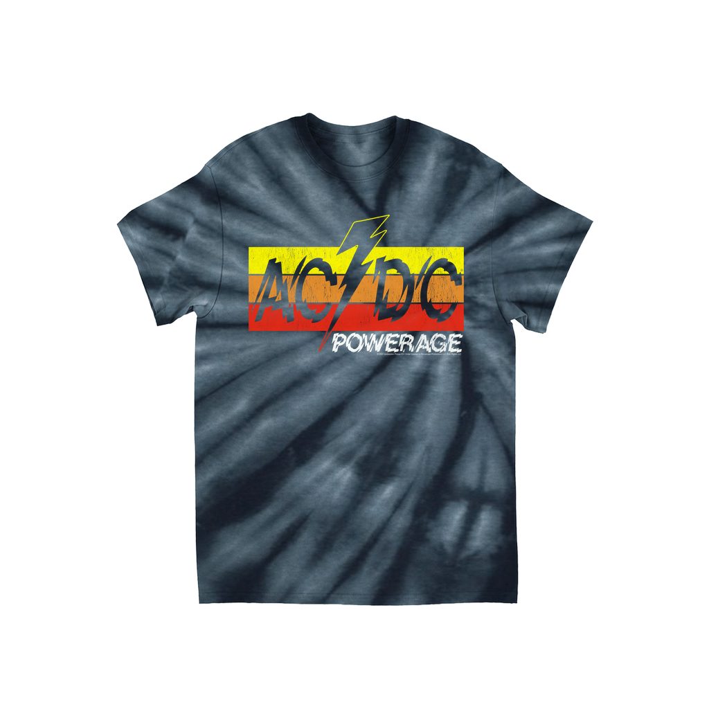 AC/DC Tie Dye T-Shirt | Powerage Logo Banner (Merchbar Exclusive) Shirt