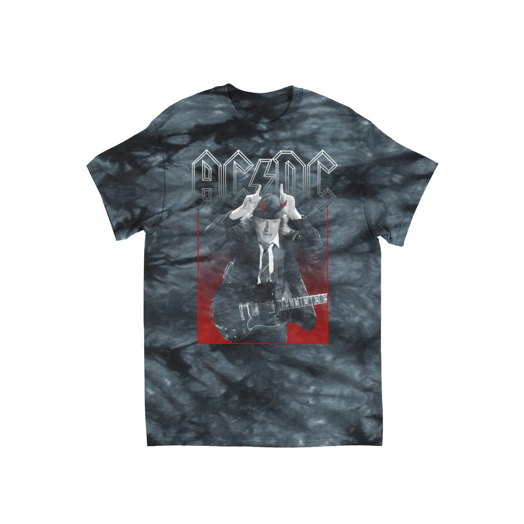 AC/DC Tie Dye T-Shirt | Angus Young Red Horns Design (Merchbar ...