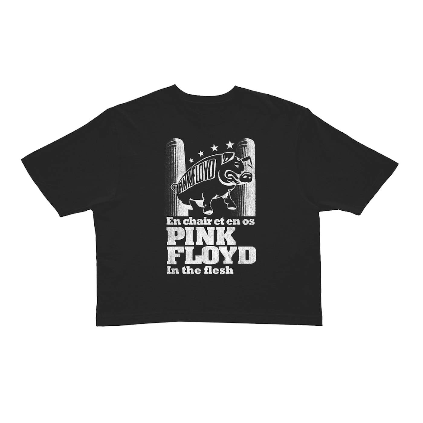 Pink Floyd Ladies' Crop Tee | In The Flesh Concert en Français Design Pink Floyd Crop T-shirt