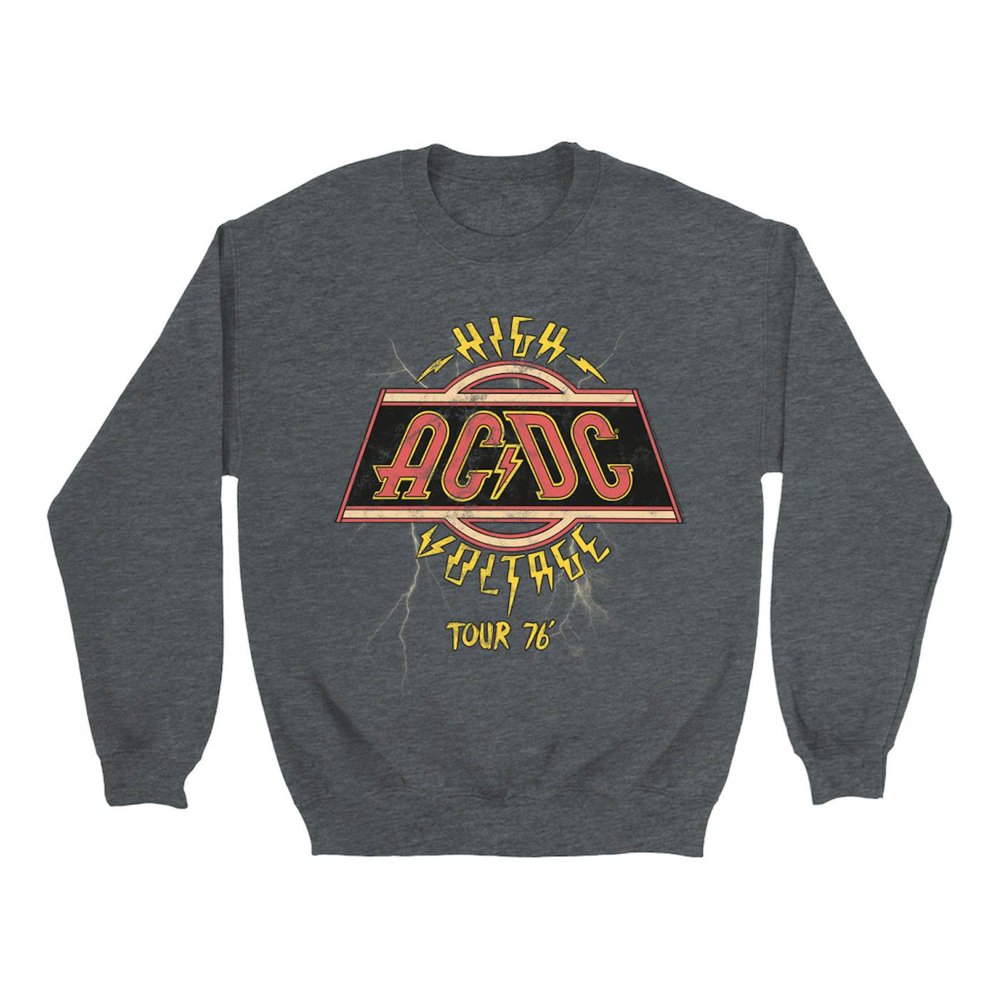 AC/DC Sweatshirt | High Voltage '76 Tour Lightning Image ACDC Sweatshirt