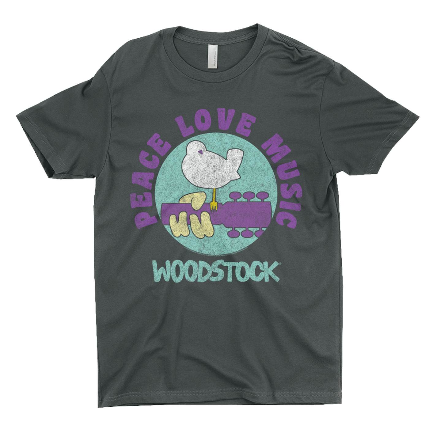 Woodstock T-Shirt | Peace Love Music Bird And Guitar Design Woodstock Shirt