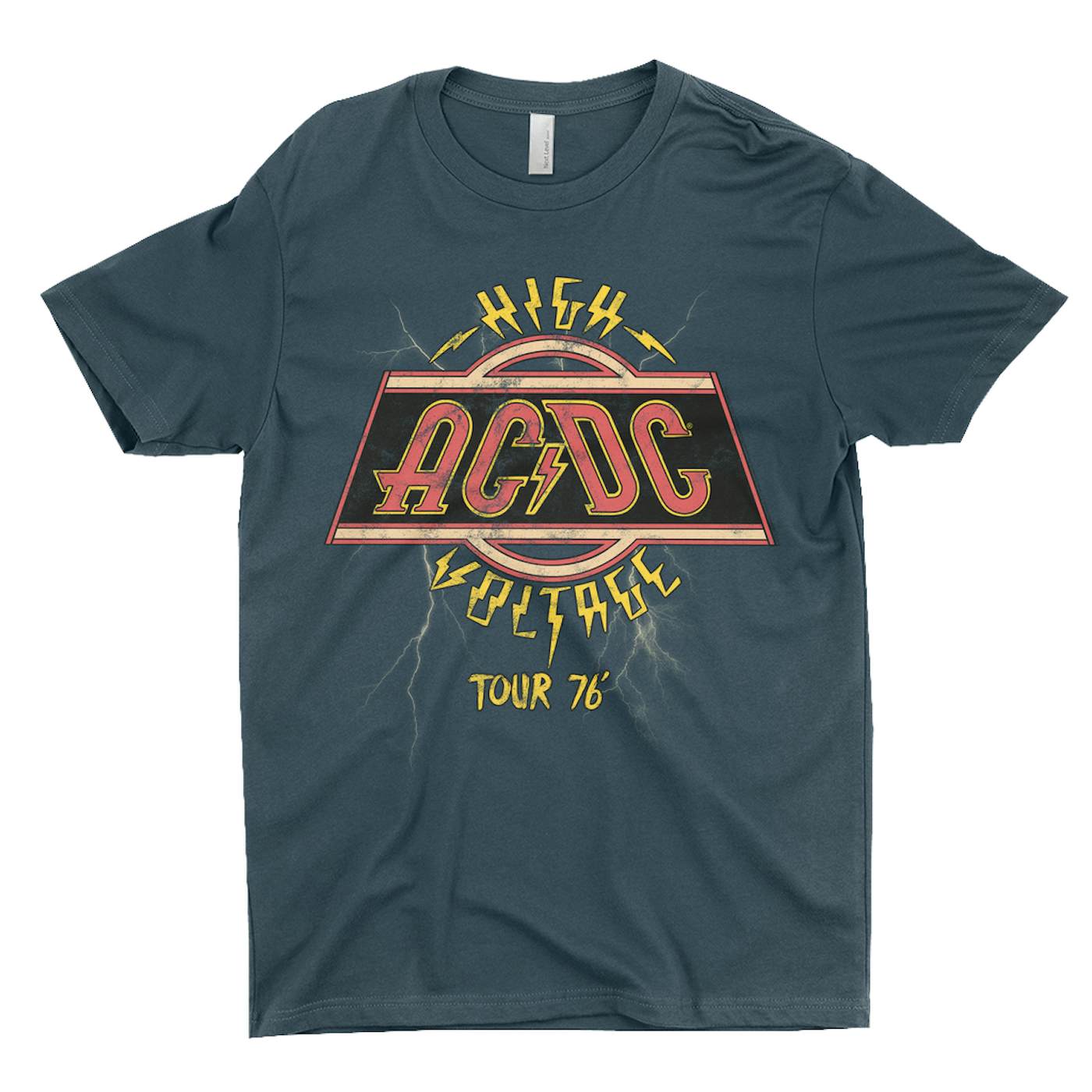AC/DC T-Shirt | High Voltage '76 Tour Lightning Image Shirt