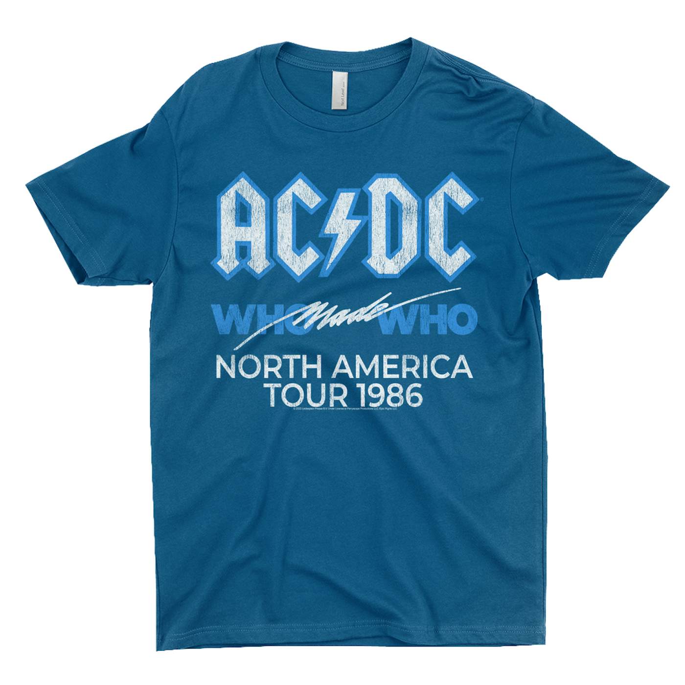 AC/DC T-Shirt  Who Made Who North America 1986 Tour Distressed Shirt  (Merchbar Exclusive)