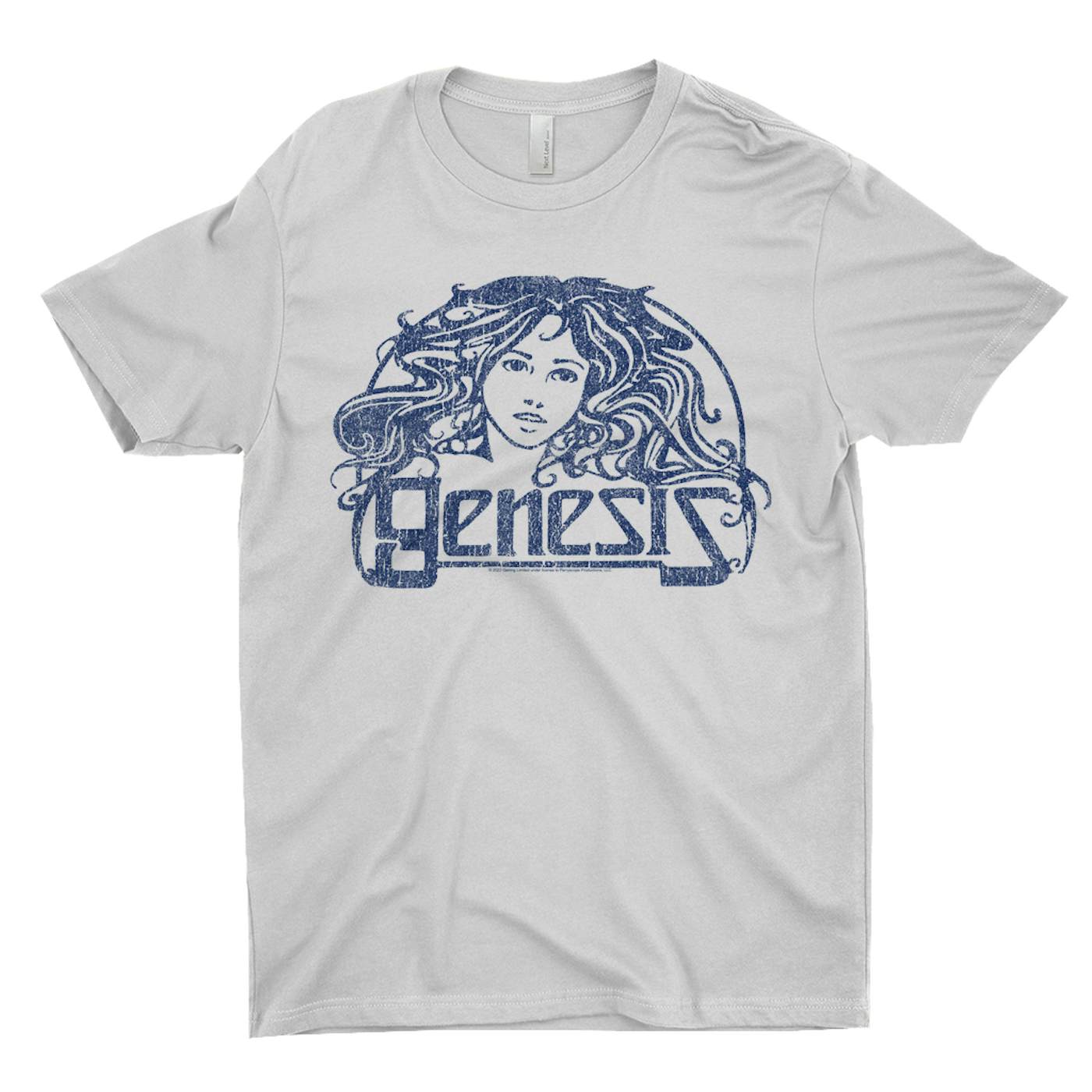 Genesis T-Shirt | Navy Vintage Art Nouveau Logo Distressed (Merchbar Exclusive) Genesis Shirt
