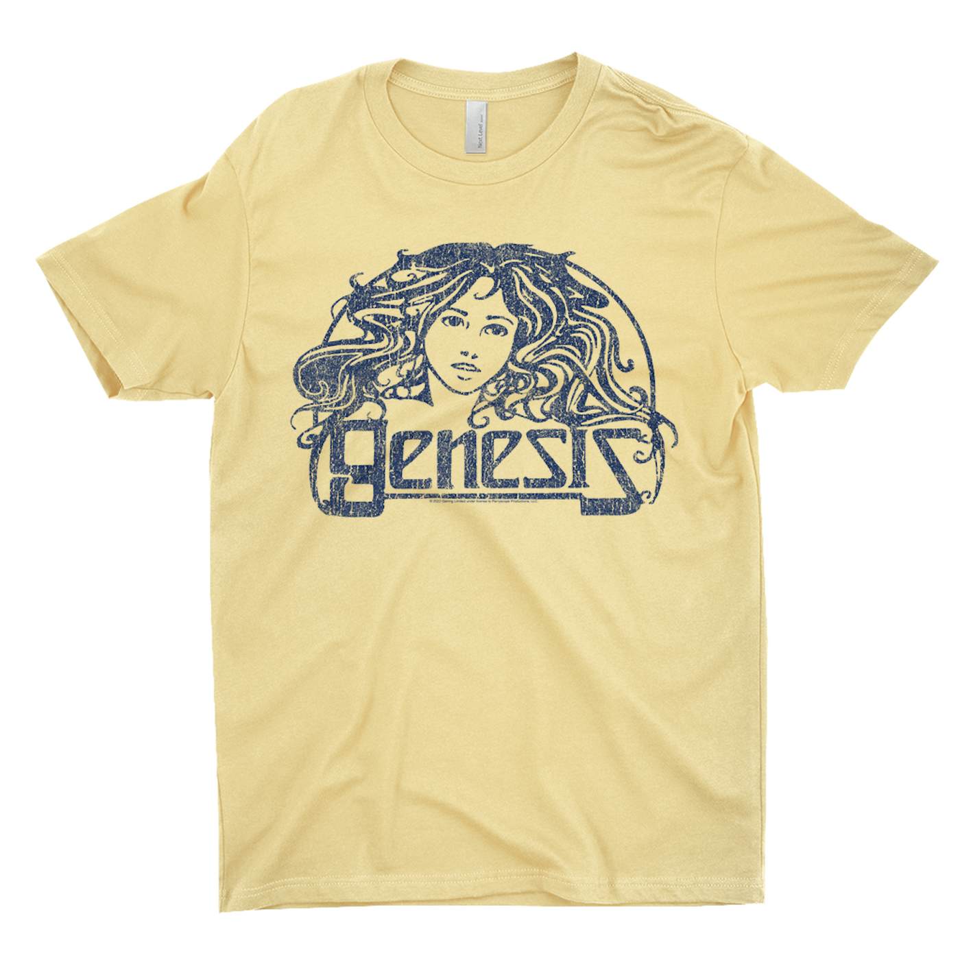 Genesis T-Shirt | Navy Vintage Art Nouveau Logo Distressed (Merchbar Exclusive) Genesis Shirt