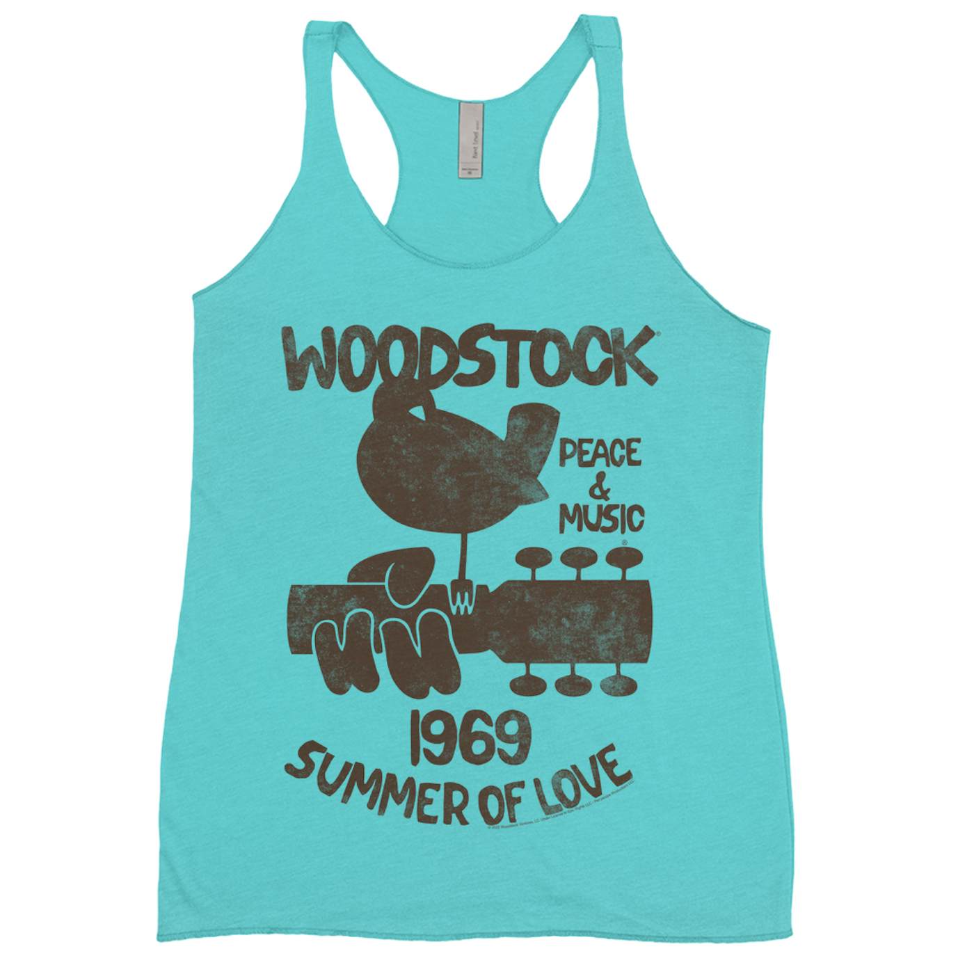 Woodstock Ladies' Tank Top | Peace And Music 1969 Logo Image Distressed Woodstock Shirt
