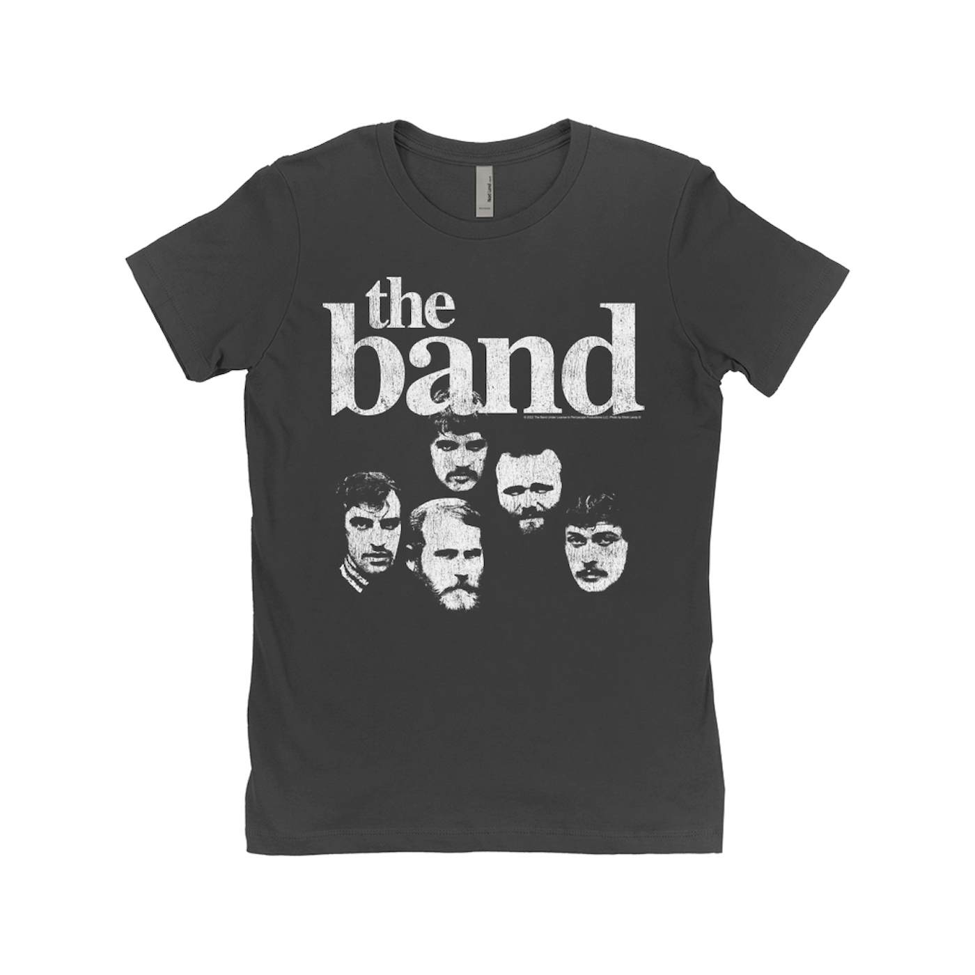 The Band Ladies' Boyfriend T-Shirt | Faces Of The Band With Logo Distressed The Band Shirt