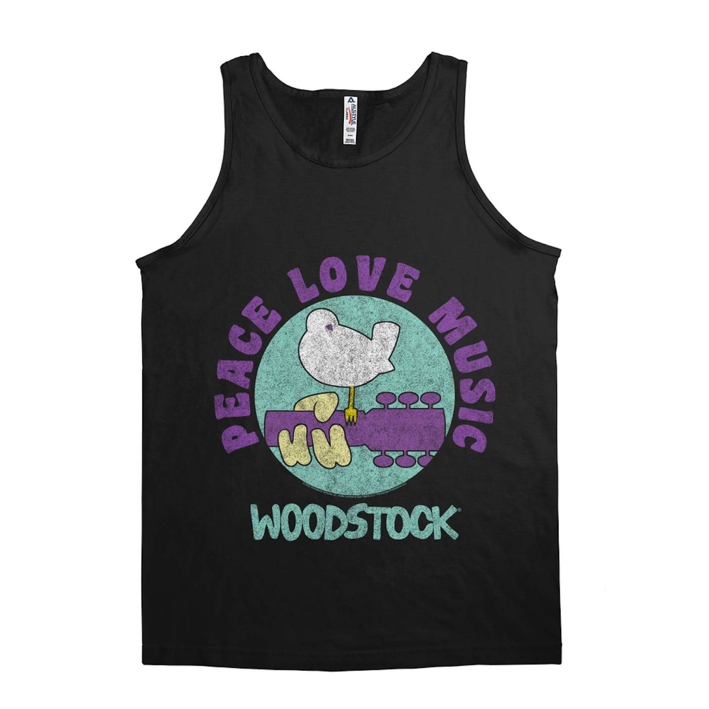 Woodstock Unisex Tank Top | Peace Love Music Bird And Guitar Design Woodstock Shirt