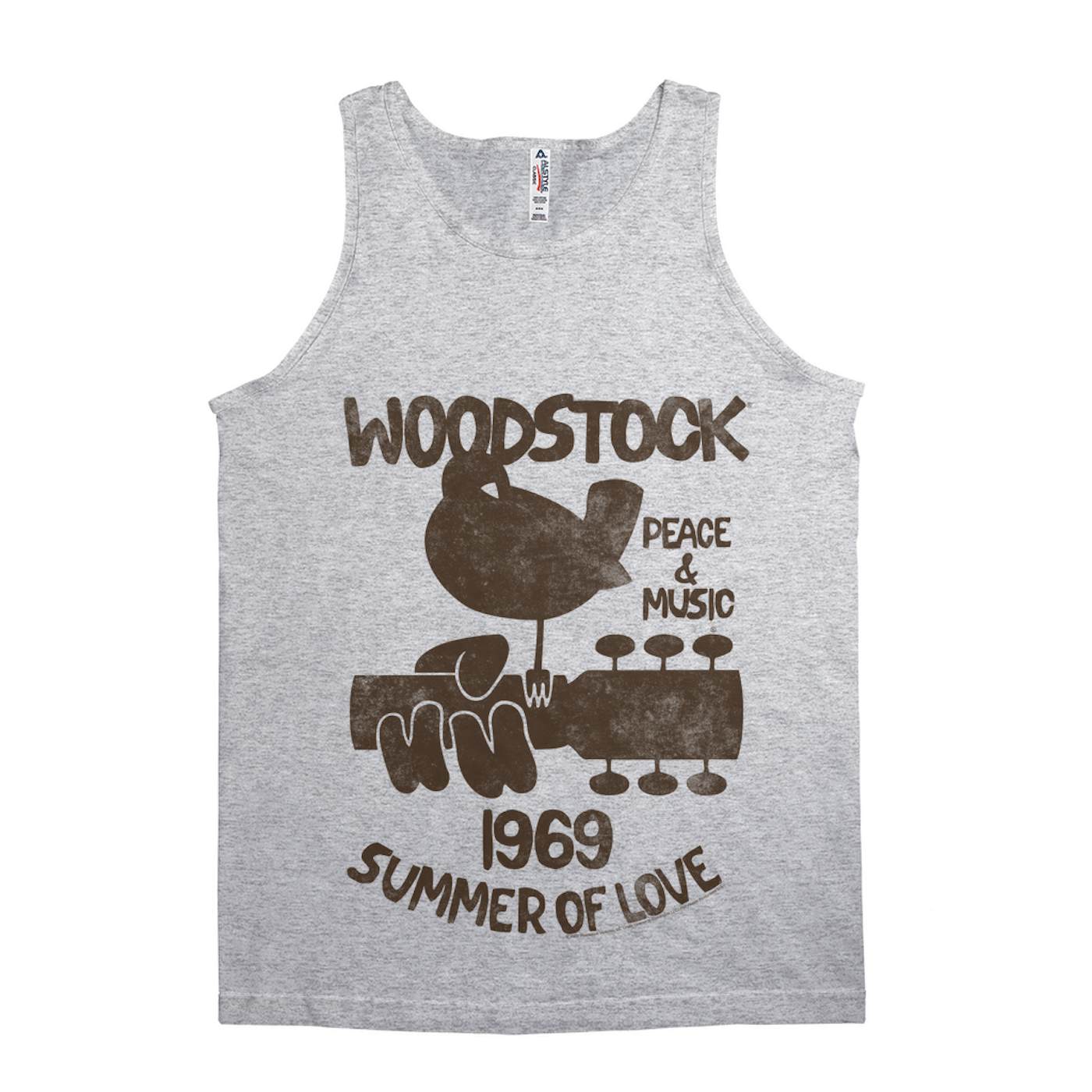 Woodstock Unisex Tank Top | Peace And Music 1969 Logo Image Distressed Woodstock Shirt