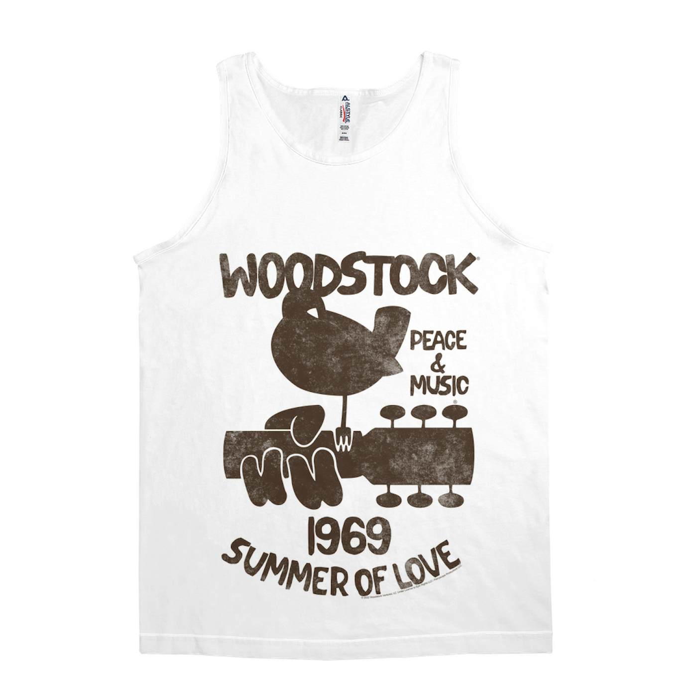 Woodstock Unisex Tank Top | Peace And Music 1969 Logo Image Distressed Woodstock Shirt