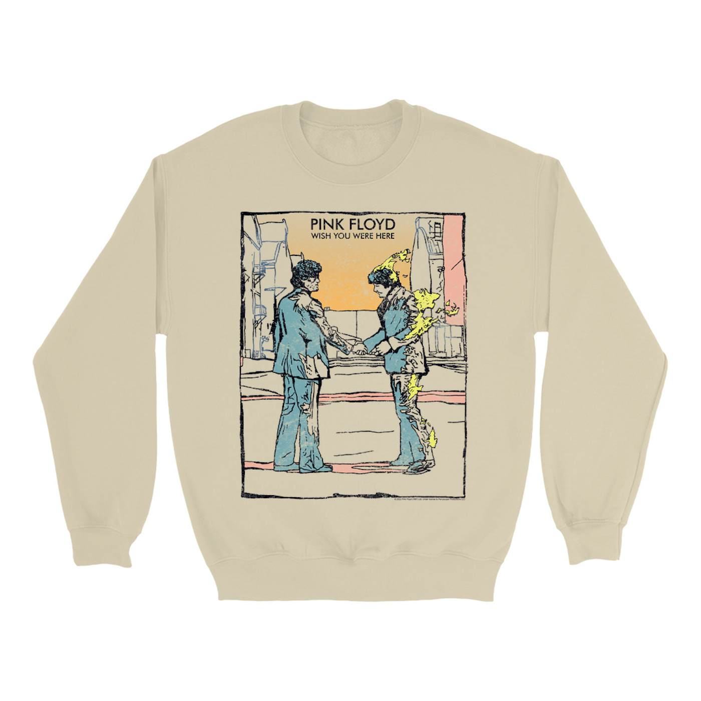 Pink Floyd Sweatshirt | Watercolor Wish You Were Here Pink Floyd Sweatshirt