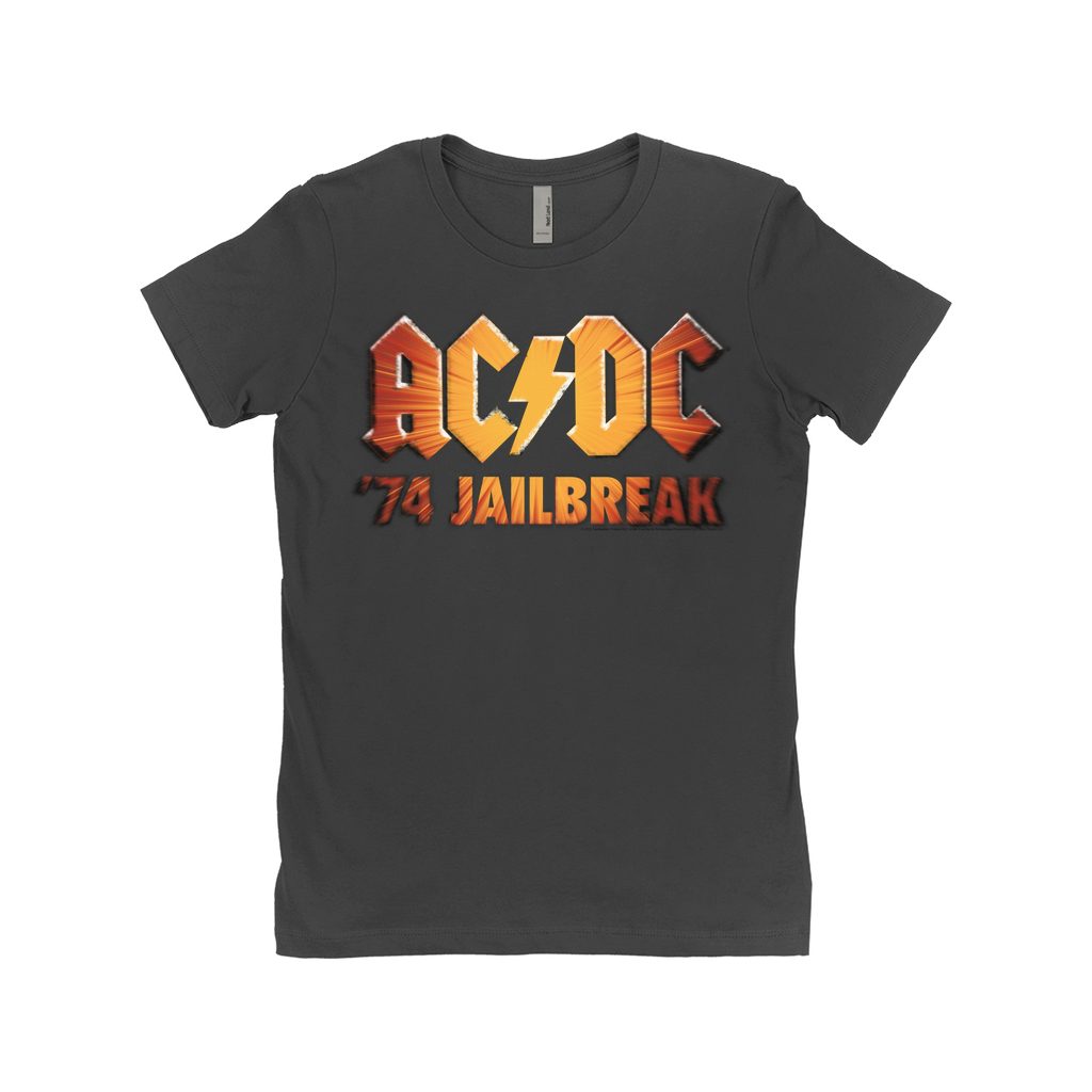 AC/DC Ladies' Boyfriend T-Shirt | 1974 Zoom Jailbreak Logo Shirt